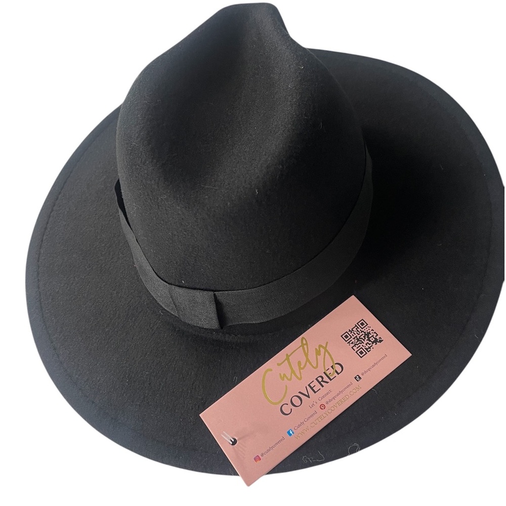 Black, Red bottom wide brim Panama felt,Fedora,Rancher Hat,Unisex,OS, NWT - Picture 5 of 10